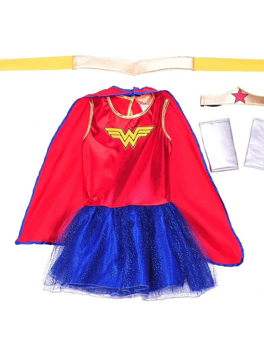 Wonder Woman Costume Tutu Dress for Kids, Girl's Small (4-6)